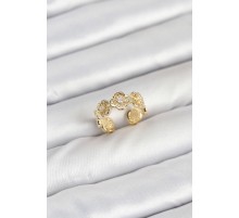 Pirinç Gold Renk Yonca Model Kadın Yüzük