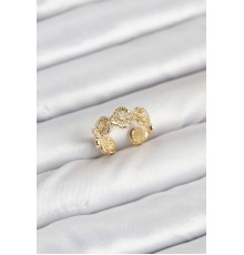Pirinç Gold Renk Yonca Model Kadın Yüzük