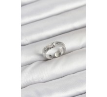 Pirinç Gümüş Renk Zirkon Taşlı Kutup Yıldızı Model Kadın Yüzük