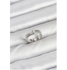 Pirinç Gümüş Renk Zirkon Taşlı Kutup Yıldızı Model Kadın Yüzük