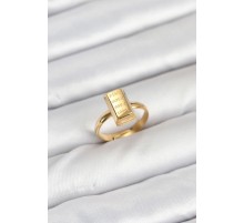 Pirinç Gold Renk Külçe Altın Model Kadın Yüzük
