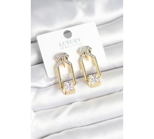 Pirinç Gold Renk Vintage Kadın Küpe