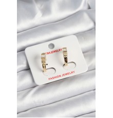 Pirinç Gold Renk Zirkon Taşlı Vintage Kadın Küpe