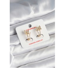 Pirinç Gold Renk Zirkon Taşlı Kelebek Model Kadın Yüzük