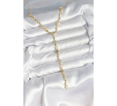 Pirinç Gold Renk Kadın Manifest Kolye