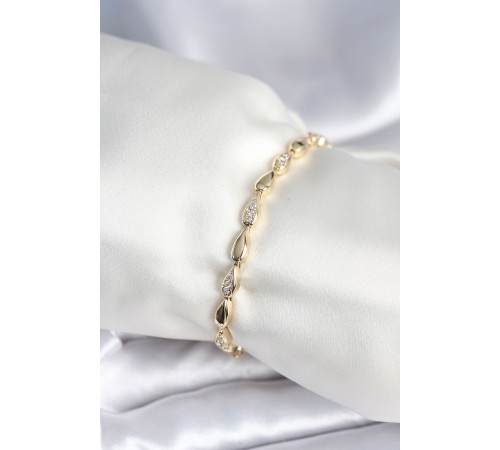 Pirinç Gold Renk Damla Model Kadın Bileklik