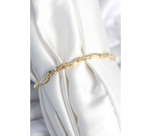 Pirinç Gold Renk Dalgalı Model Kadın Bileklik