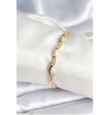 Pirinç Gold Renk Dalgalı Model Kadın Bileklik