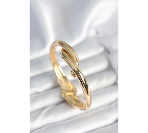 Pirinç Gold Renk Sarmal Model Kelepçe Bileklik