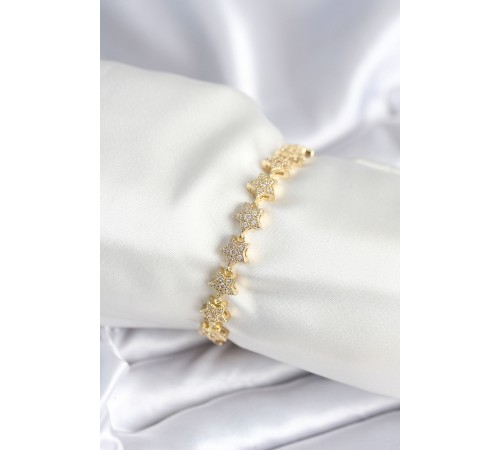 Pirinç Gold Renk Yıldız Model Kadın Bileklik