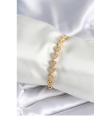 Pirinç Gold Renk Kalp Model Kadın Bileklik