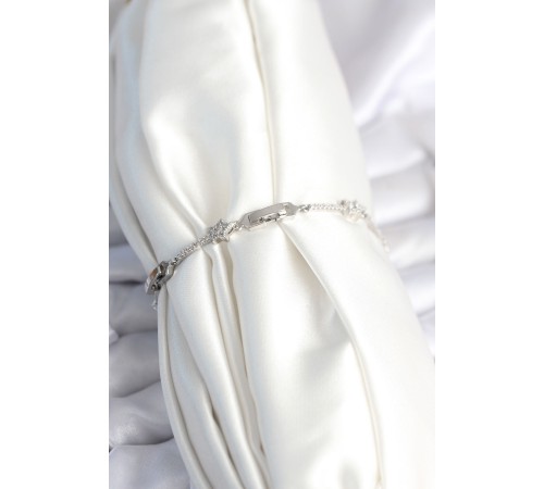 Pirinç Gümüş Renk Halley Yıldız Model Kadın Bileklik