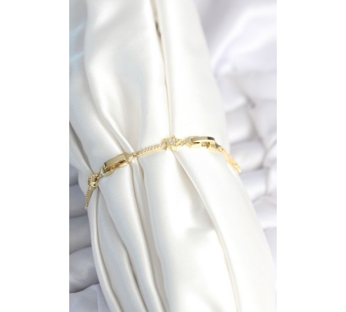 Pirinç Gold Renk Halley Yıldız Model Kadın Bileklik