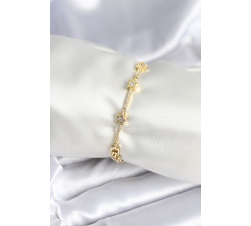 Pirinç Gold Renk Halley Yıldız Model Kadın Bileklik