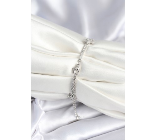 Pirinç Gümüş Renk Yıldız Model Kadın Bileklik