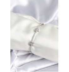 Pirinç Gümüş Renk Yıldız Model Kadın Bileklik