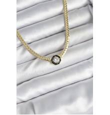 Pirinç Gold Renk Zirkon Taşlı Kadın Kolye