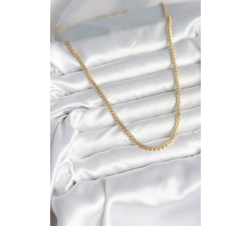 60 cm Gold Renk Pirinç Yassı Zincir Model Kadın Kolye