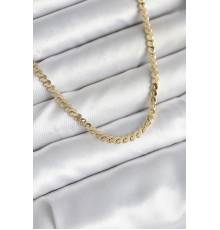 60 cm Gold Renk Pirinç Yassı Zincir Model Kadın Kolye
