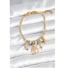 Pirinç Gold Renk Yaşam Ağacı Charmlı Kadın Bileklik