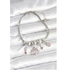 Pirinç Gümüş Renk Yaşam Ağacı Charmlı Kadın Bileklik