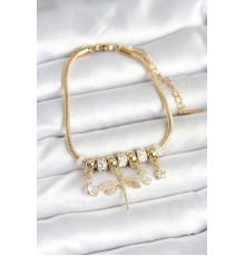 Pirinç Gold Renk Yusufçuk Charmlı Kadın Bileklik