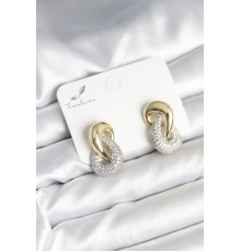 Sarmal Model Gold Gümüş Renk Pirinç Kadın Küpe