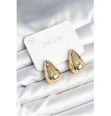 Damla Model Pirinç Gold Renk Kadın Küpe