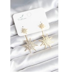 Kutup Yıldızı Model Zirkon Taşlı Pirinç Kadın Küpe