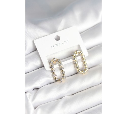 Vintage Model Halka Zirkon Taşlı Kadın Küpe