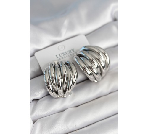 Pirinç Gümüş Renk Vintage Kadın Küpe