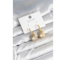Top Yıldız Model Zirkon Taşlı Kadın Küpe