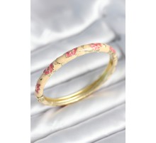 Pembe Renk Detaylı Mineli Kelepçe