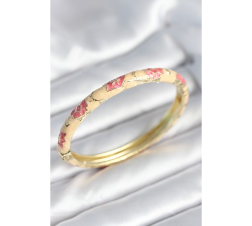 Pembe Renk Detaylı Mineli Kelepçe