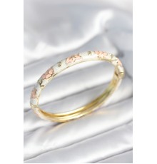 Beyaz Pembe Renk Detaylı Mineli Kelepçe