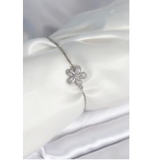 Çiçek Model Asansörlü Gümüş Renk Kadın Bileklik