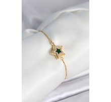 Yıldız Model Asansörlü Gold Renk Kadın Bileklik