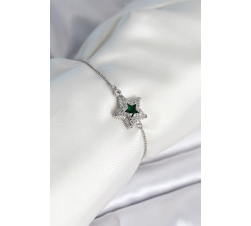 Yıldız Model Asansörlü Gümüş Renk Kadın Bileklik