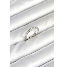 Pirinç Gümüş Renk Zirkon Taşlı Kadın Yüzük