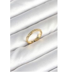 Pirinç Gold Renk Zirkon Taşlı Kadın Yüzük