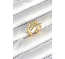 Pirinç Gold Renk Vİntage Model Kadın Yüzük