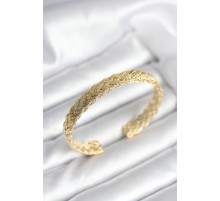 Ezme Zincir Model Gold Renk Kadın Bileklik