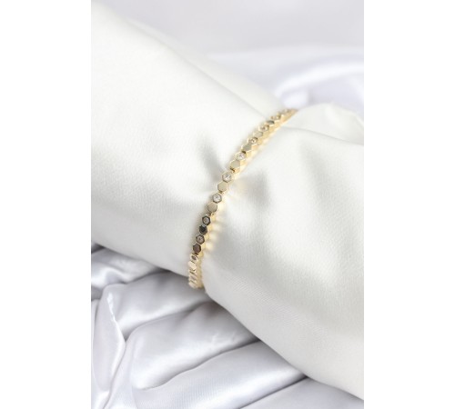 Pirinç Gold Renk İnce Petek Model Kadın Bileklik