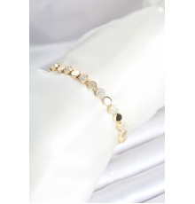 Pirinç Gold Renk Nokta Model Zirkon Taşlı Kadın Bileklik