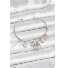 Hayat Ağacı Charmlı Gümüş Renk Pirinç Kadın Bileklik