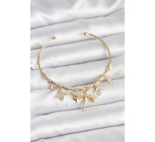 Yusufçuk Charmlı Gold Renk Pirinç Kadın Bileklik