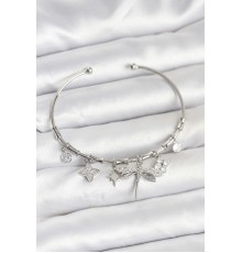 Yusufçuk Charmlı Gümüş Renk Pirinç Kadın Bileklik