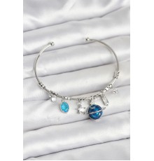 Gezegen Charmlı Gümüş Renk Pirinç Kadın Bileklik