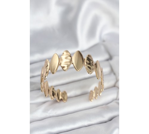 Pirinç Gold Renk Parçalı Model Kadın Bileklik