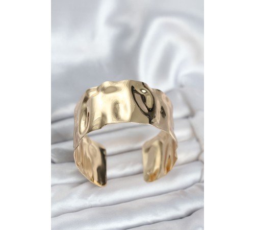 Pirinç Gold Renk Levha Model Kadın Bileklik